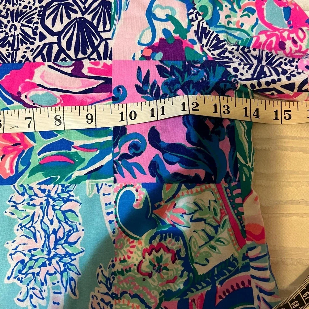 LILLY PULITZER girls Sophie large 10-12, 3/4 SLEEVE RUFFLE TRIM SHIFT DRESS